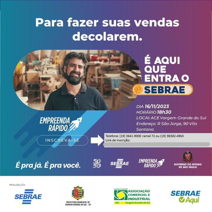 ABERTAS AS INSCRIÇÕES PARA O CURSO GRATUITO DE VENDAS