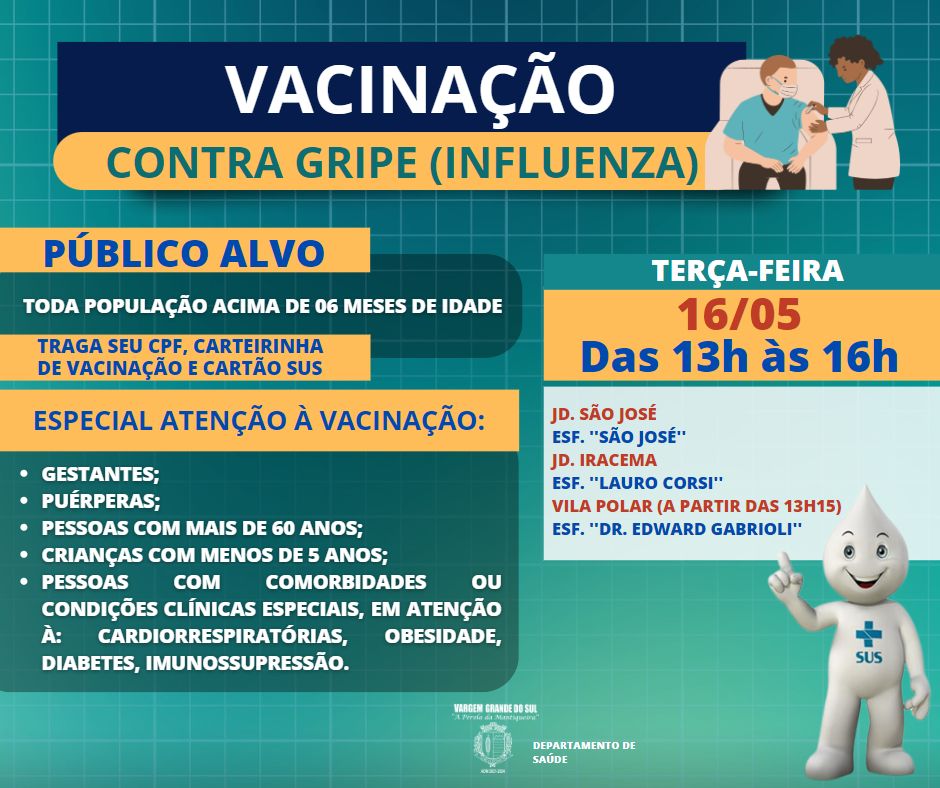 VACINAÇÃO GRIPE (INFLUENZA) - 16.05.2023