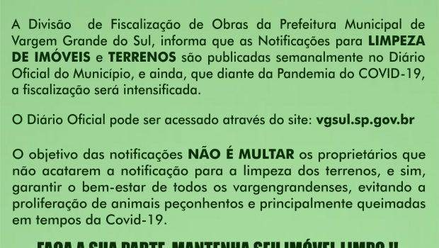 ATENÇÃO PROPRIETÁRIOS DE TERENOS