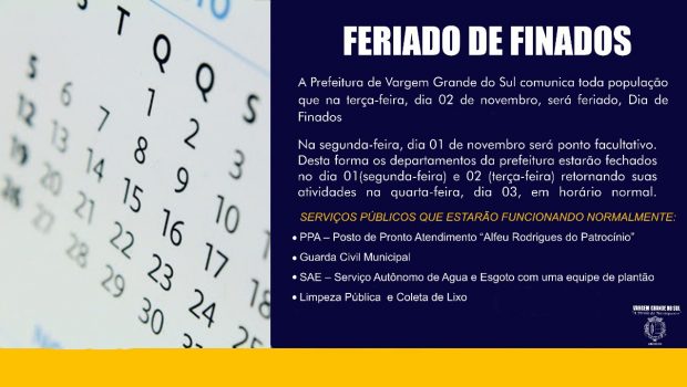 FERIADO DE FINADOS