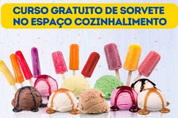 CURSO GRATUITO DE SORVETE NO ESPAÇO COZINHALIMENTO