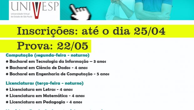 UNIVESP DE VARGEM CONTINUA COM INSCRIÇÕES ABERTAS PARA O VESTIBULAR 2022