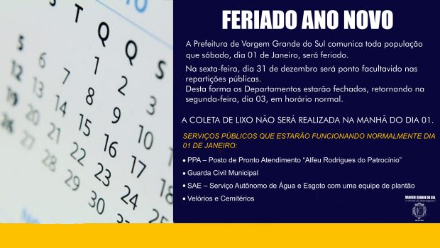 FERIADO ANO NOVO