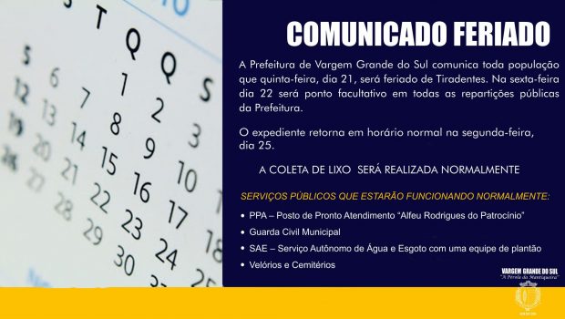 COMUNICADO FERIADO