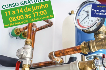 INSCRIÇÕES ABERTAS PARA O CURSO GRATUITO DE HIDRÁULICA – REDE DE ÁGUA
