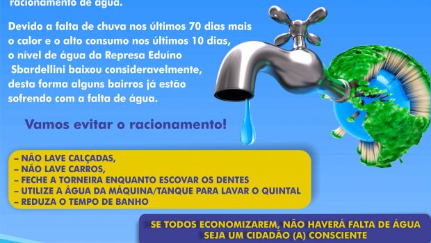 O SAE pede à população para economizar água e evitar o racionamento