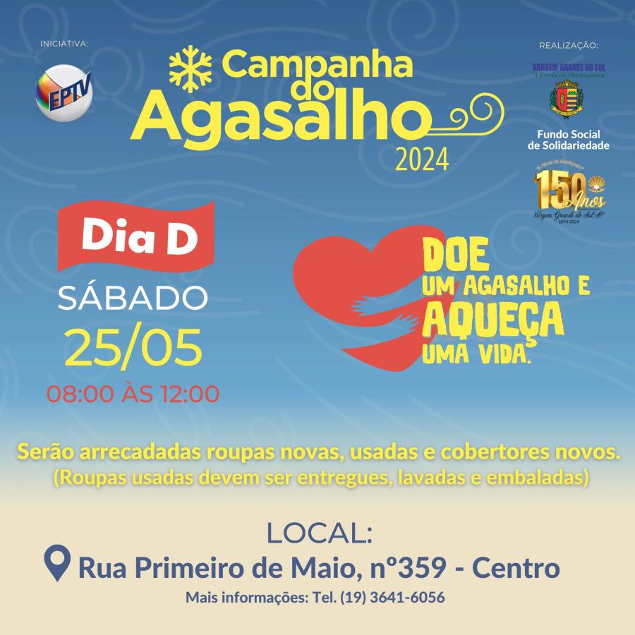 FUNDO SOCIAL DE SOLIDARIEDADE IRÁ REALIZAR CAMPANHA DO AGASALHO DE MAIO A JULHO DE 2024