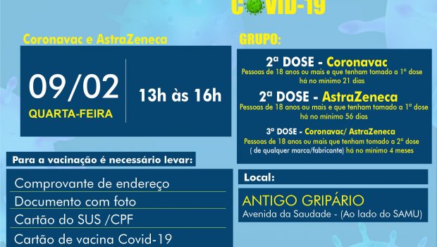 VACINAÇÃO 2ª E 3ª ASTRAZENECA E CORONAVAC