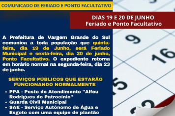 FERIADO E PONTO FACULTATIVO