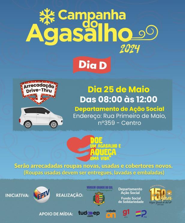 FUNDO SOCIAL DE SOLIDARIEDADE IRÁ REALIZAR CAMPANHA DO AGASALHO DE MAIO A JULHO DE 2024