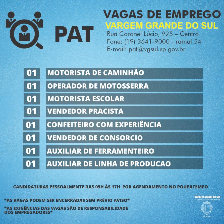 VAGAS NO PAT