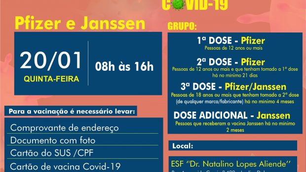 VACINAÇÃO 1ª, 2ª, 3ª DOSE e DOSE ADICIONAL