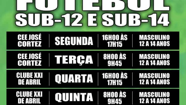 COMEÇARAM OS TREINAMENTOS DE FUTEBOL DA ESCOLINHA DE ESPORTES