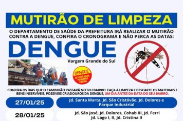 MUTIRÃO DE LIMPEZA CONTRA DENGUE 