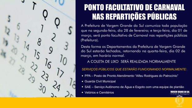 PONTO FACULTATIVO CARNAVAL