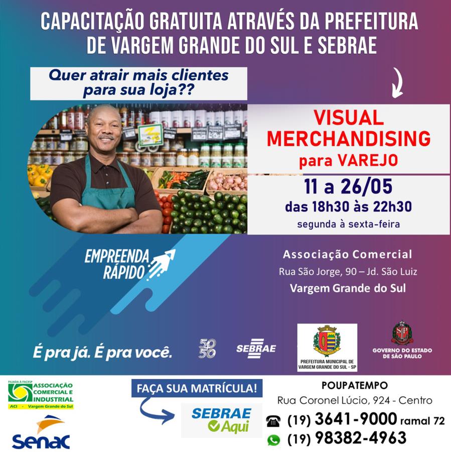 CURSO GRATUITO DE VITRINISMO - INSCRIÇÕES SEGUEM ATÉ 10/05 NO POUPATEMPO