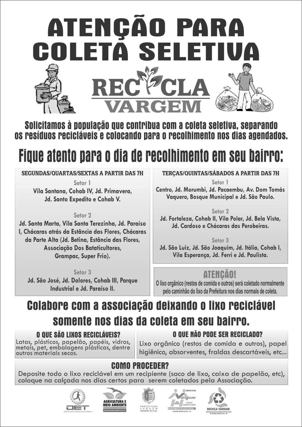 Atenção para a Coleta Seletiva