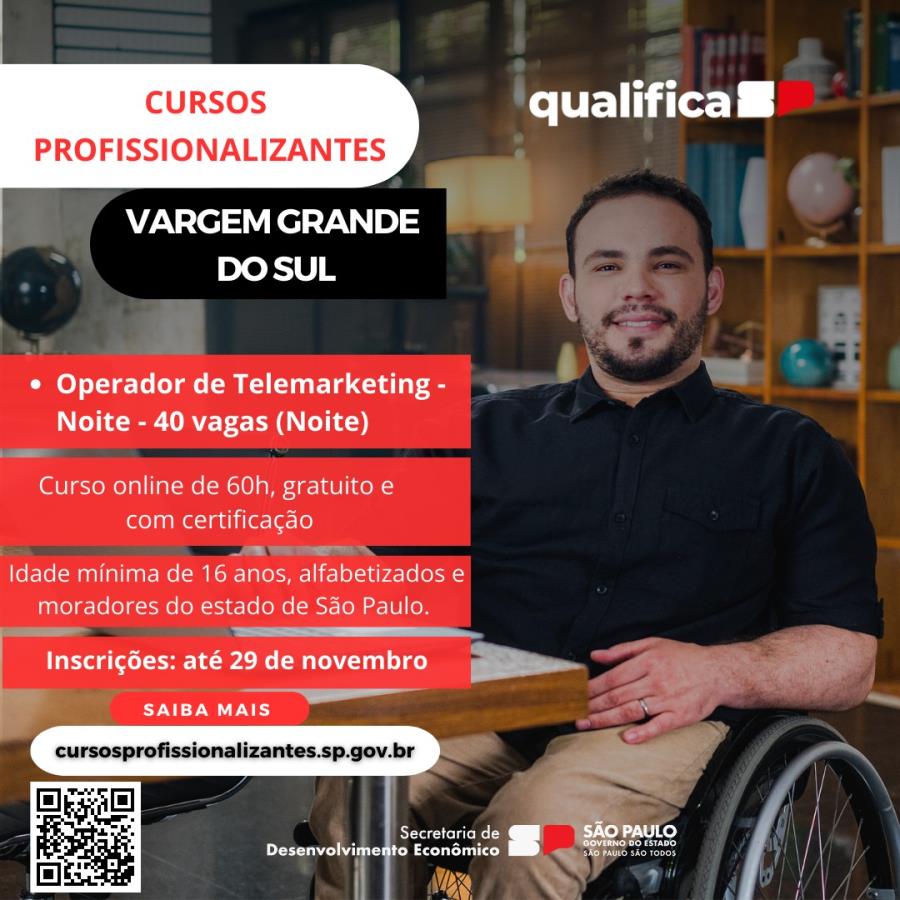 ABERTAS AS INCRIÇÕES PARA O CURSO DE OPERADOR DE TELEMARKETING