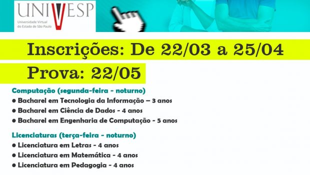 UNIVESP DE VARGEM ABRE INSCRIÇÕES PARA O VESTIBULAR 2022