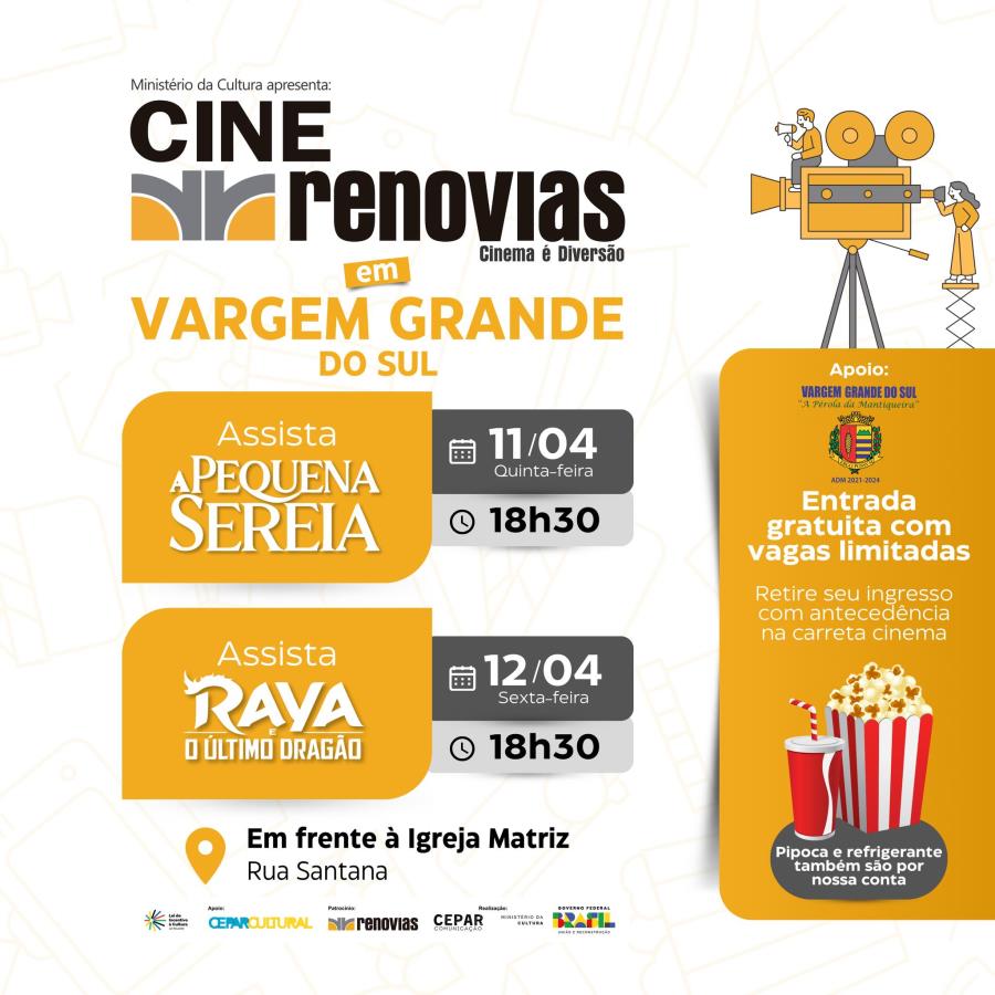 CINE RENOVIAS IRÁ EXIBIR DOIS FILMES GRATUITOS NA PRAÇA DA MATRIZ