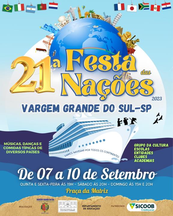 21ª FESTA DAS NAÇÕES SERÁ DE 7 A 10 DE SETEMBRO