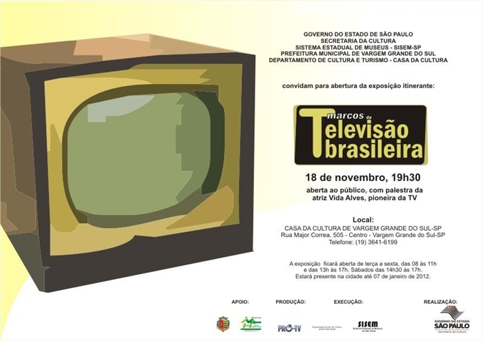 Vargem Grande do Sul recebe exposição sobre a história da televisão brasileira