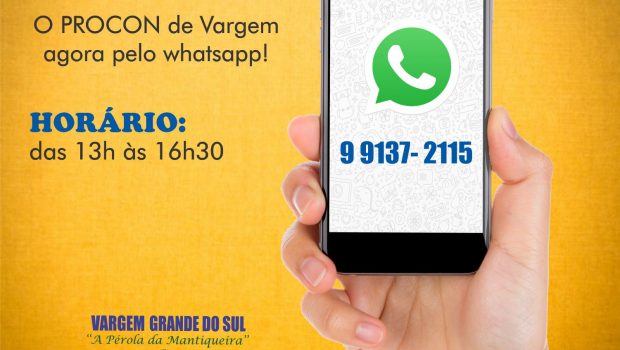 PROCON DE VARGEM AGORA CONTA COM WHATSAPP
