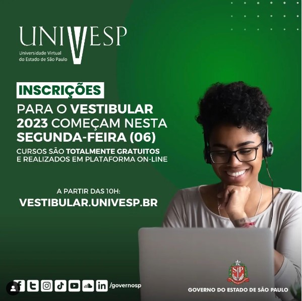 VESTIBULAR UNIVESP ABRE INSCRIÇÕES HOJE, DIA 06.