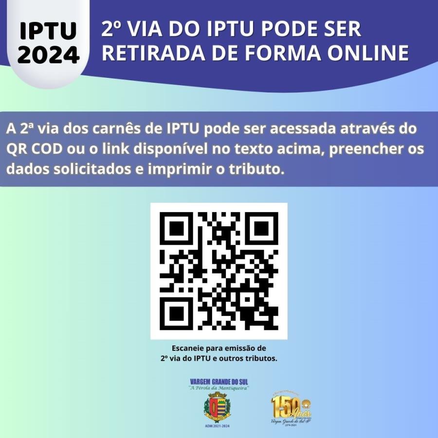 2ª VIA DOS CARNÊS DE IPTU PODE SER RETIRADA DE FORMA ONLINE