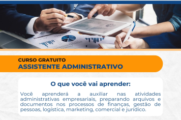 CURSO DE ASSISTENTE ADMINISTRATIVO – INSCRIÇÕES ABERTAS!