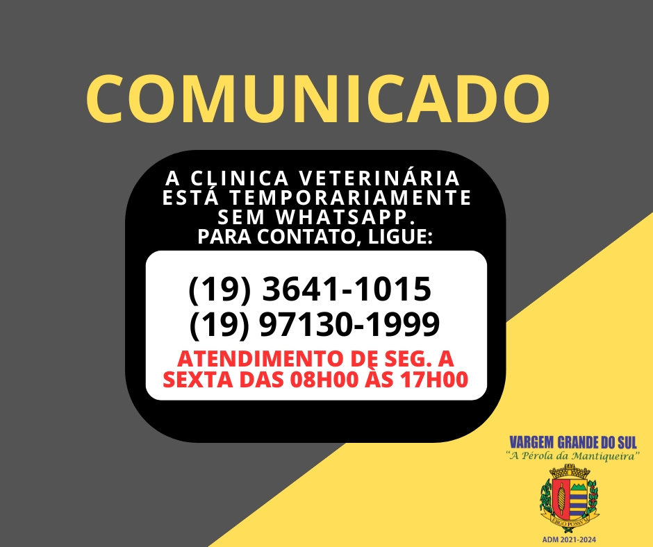 COMUNICADO CLINICA VETERINÁRIA