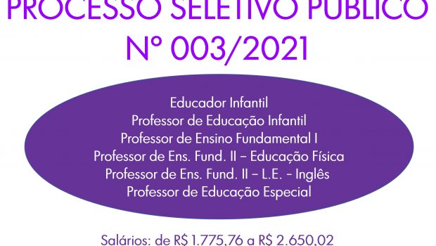 A PREFEITURA PUBLICOU EDITAL DE PROCESSO SELETIVO PÚBLICO PARA DIVERSOS EMPREGOS