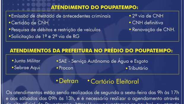 ATENDIMENTOS REALIZADOS NO POUPATEMPO