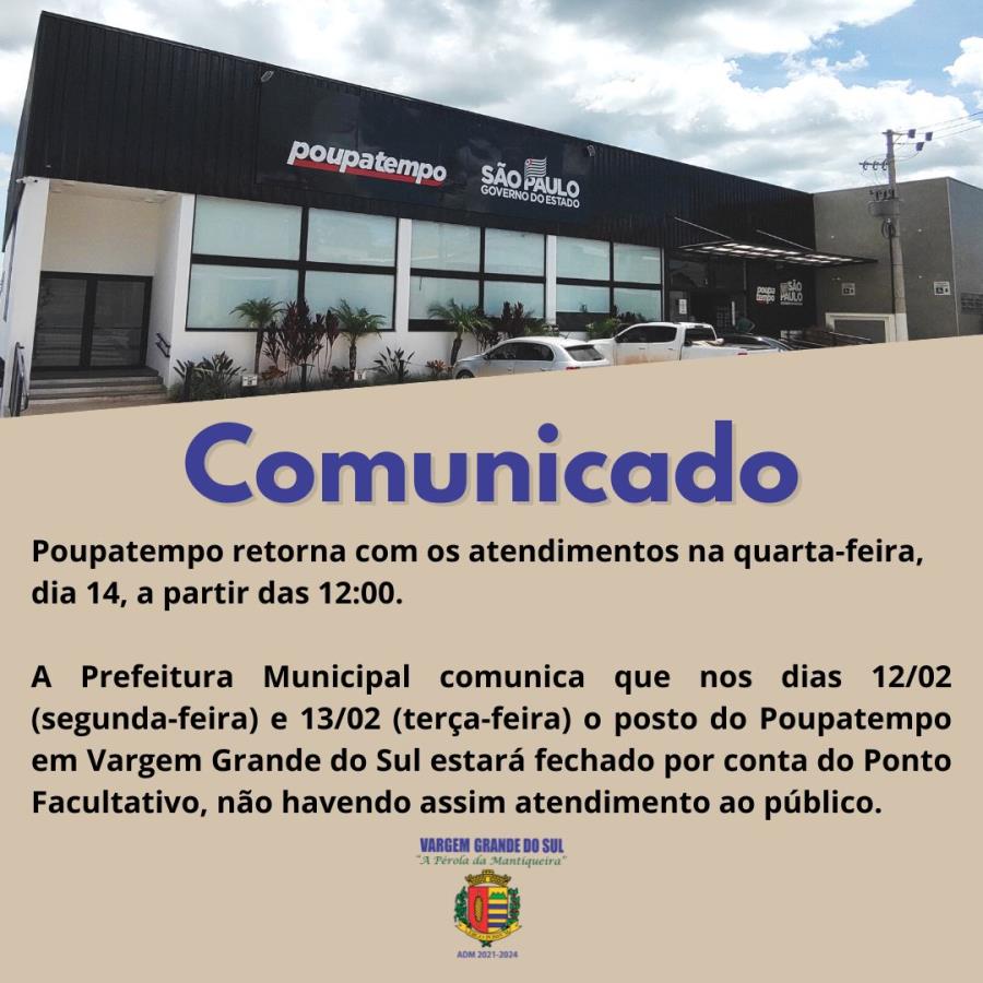 COMUNICADO POUPATEMPO