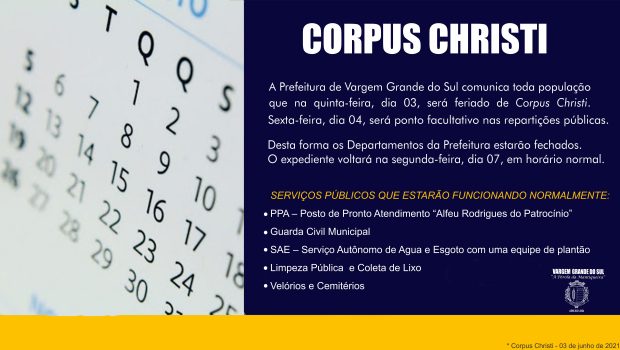 FERIADO DE CORPUS CHRISTI