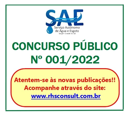 AS PROVAS OBJETIVAS DO CONCURSO PÚBLICO Nº 001/2022 DO SAE SERÃO REMARCADAS