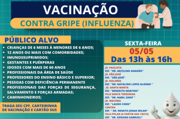 VACINAÇÃO GRIPE (INFLUENZA) - 05.05.2023