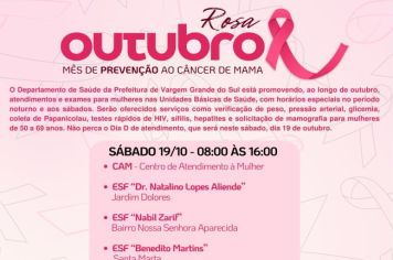 OUTUBRO ROSA NESTE SÁBADO 19/10