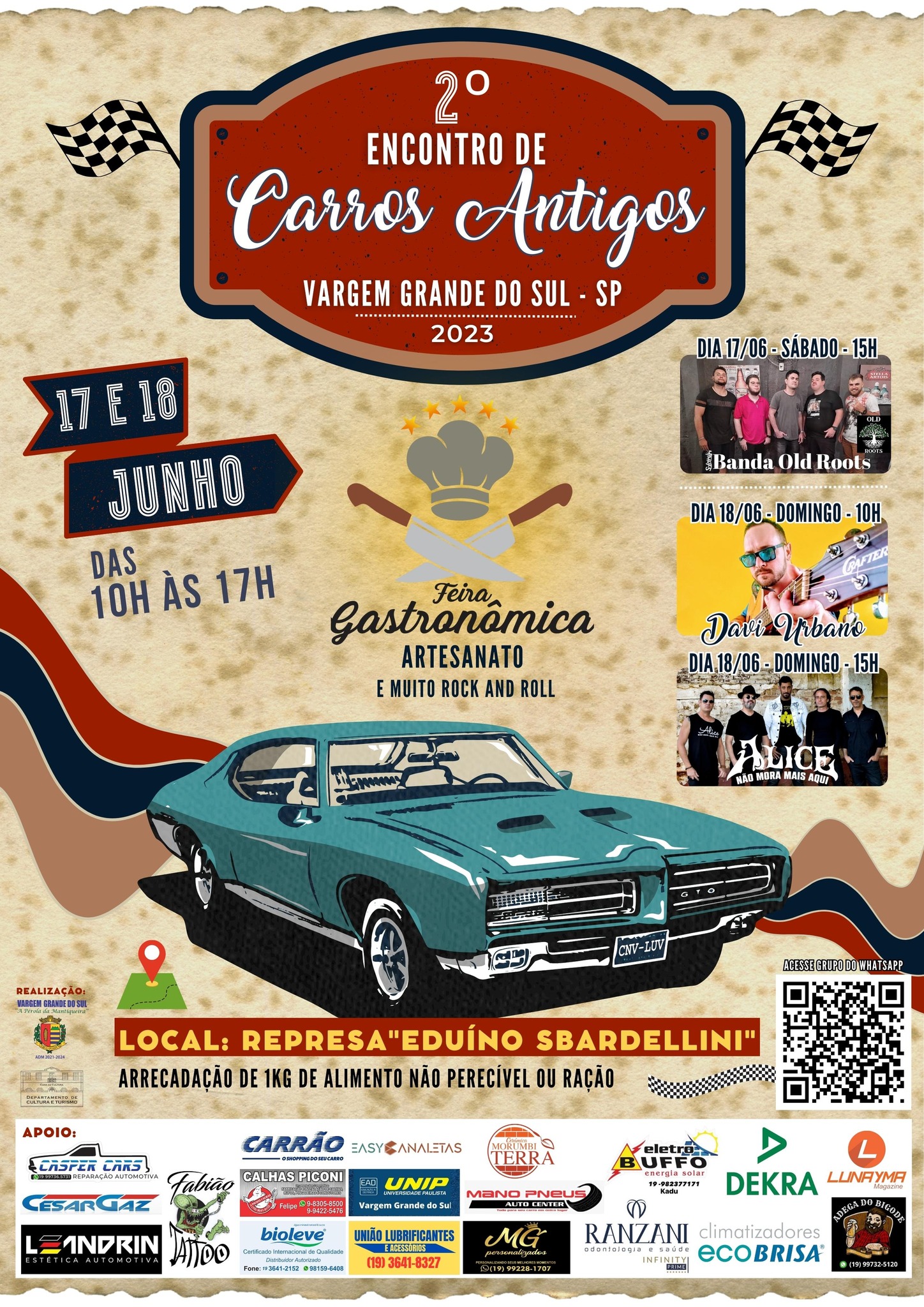 ENCONTRO DE CARROS ANTIGOS E FEIRA GASTRÔNOMICA NOS DIAS 17 E 18 DE JUNHO