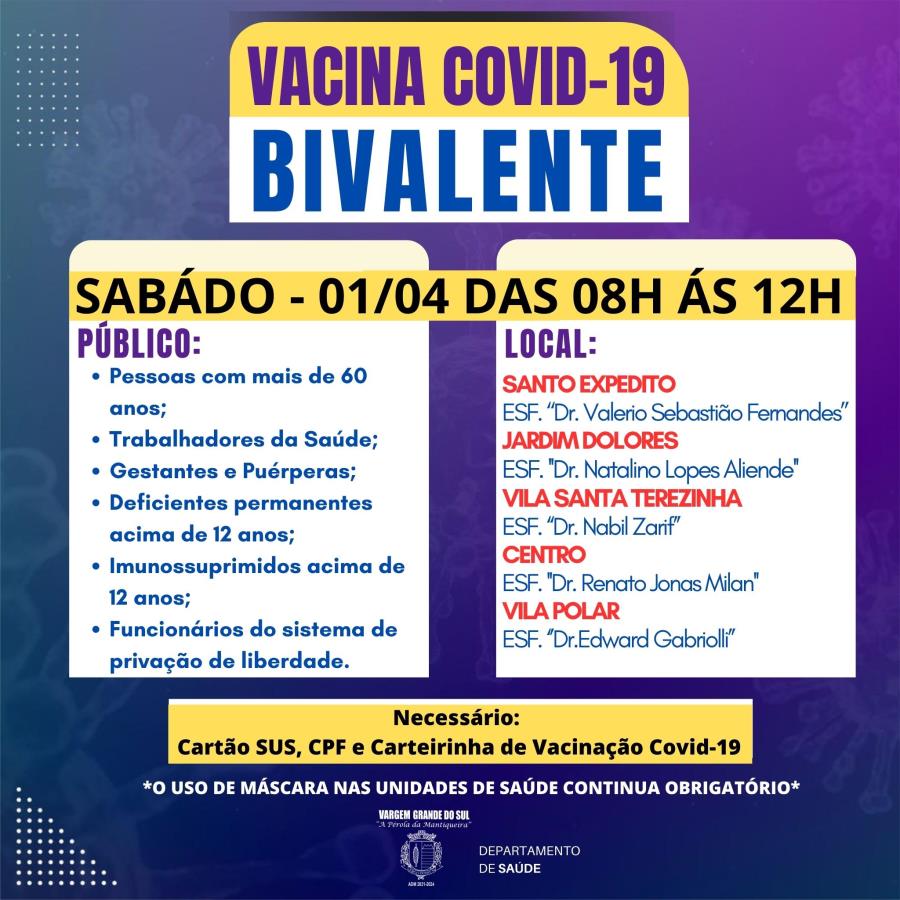 VACINAÇÃO BIVALENTE 01.04.2023