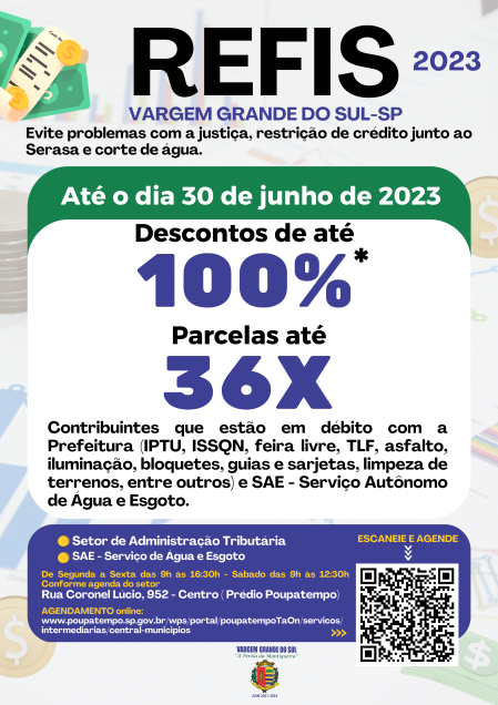 CONTRIBUINTES PODEM QUITAR DÉBITOS DE ÁGUA E IMPOSTOS COM DESCONTOS DE JUROS E MULTAS