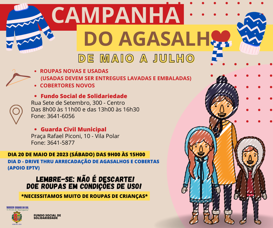Campanha do Agasalho segue até o final de julho, participe você também!