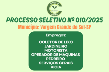 O CONSÓRCIO CEMMIL PUBLICOU EDITAL DE PROCESSO SELETIVO PARA DIVERSOS EMPREGOS