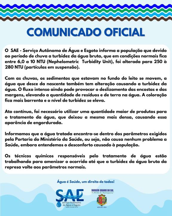 COMUNICADO OFICIAL SAE