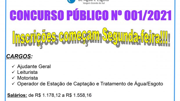 SEGUNDA-FEIRA COMEÇA O PERÍODO DE INSCRIÇÕES PARA CONCURSO PÚBLICO DO SAE