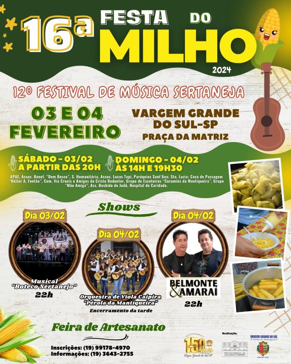 VEM AI, 16ª FESTA DO MILHO E 12º FESTIVAL DE MÚSICA SERTANEJA