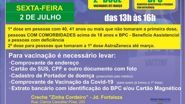 Vacinação amanhã .