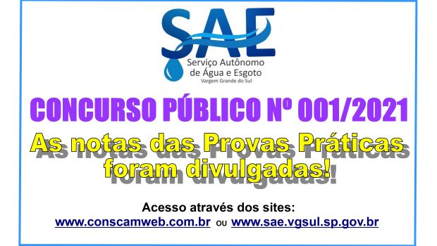 AS NOTAS DAS PROVAS PRÁTICAS DO CONCURSO PÚBLICO DO SAE FORAM DIVULGADAS