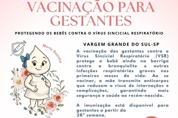 VARGEM GRANDE DO SUL INICIA VACINAÇÃO EM GESTANTES