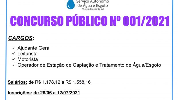O SAE PUBLICOU EDITAL DE CONCURSO PÚBLICO PARA DIVERSOS CARGOS